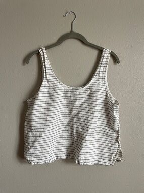 Madewell White Tank with Black Stripes - Women's Casual Scoop Neck